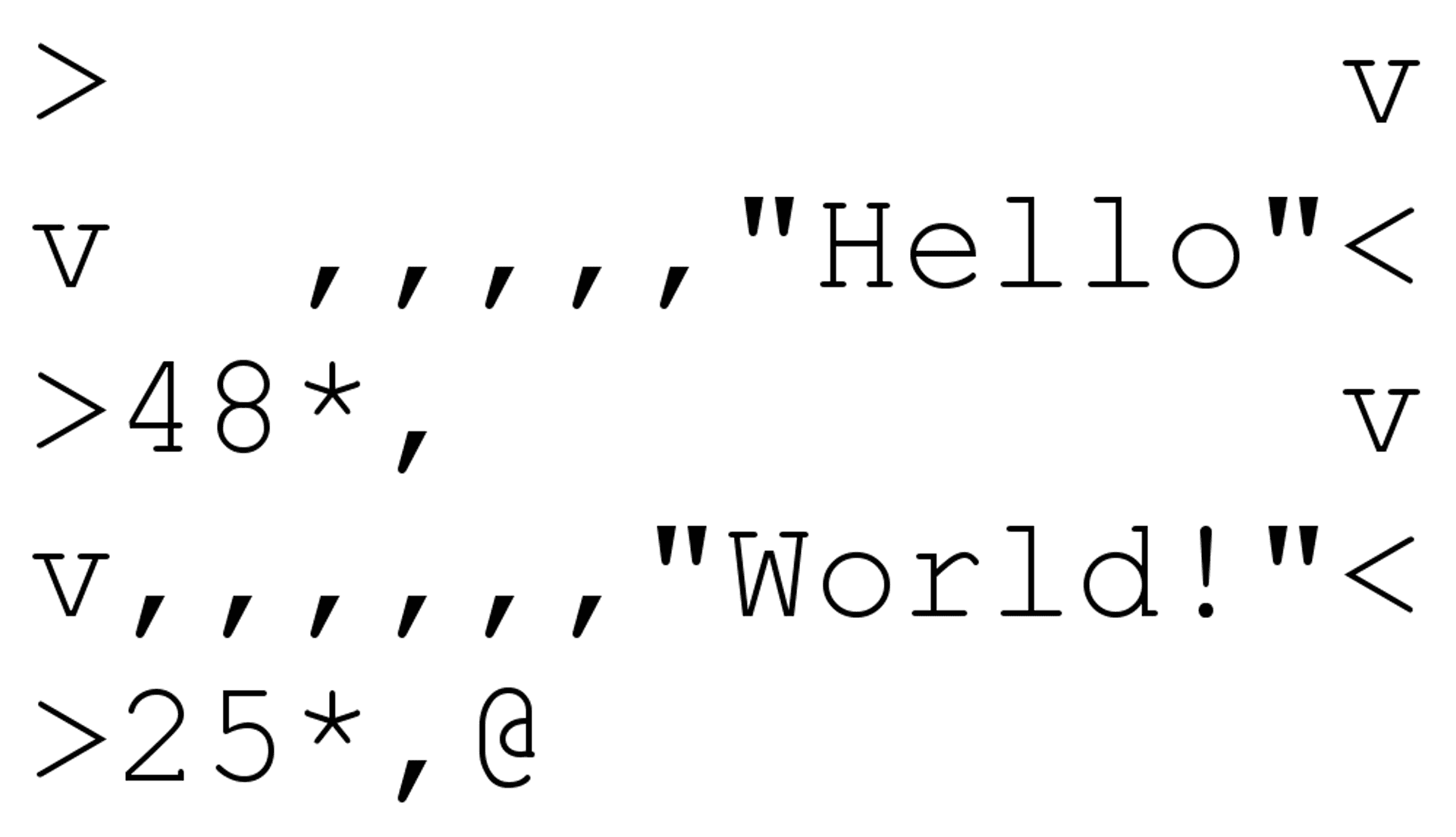 Hello World written in Befunge